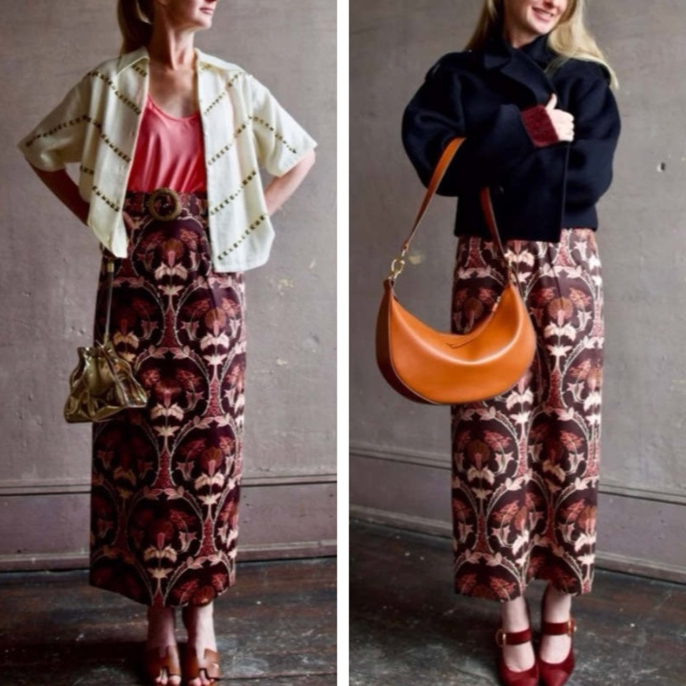 Cara Cara Brown Floral Midi Skirt - Picture 2 of 8